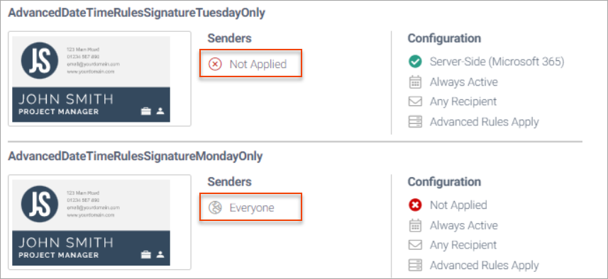 Signature Usage Analytics Exclaimer Knowledge Base